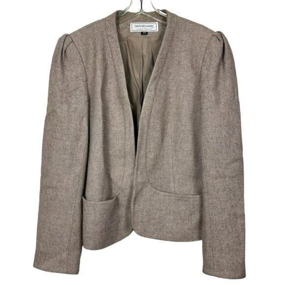David Benjamin Women’s Beige Jacket Blazer Size 13/14 - Picture 2 of 11